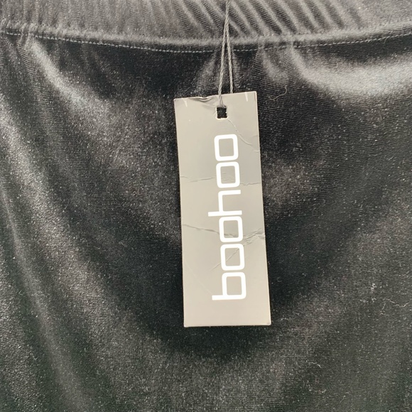 Boohoo 4 skirt Velvet split side midi Black - Picture 4 of 6